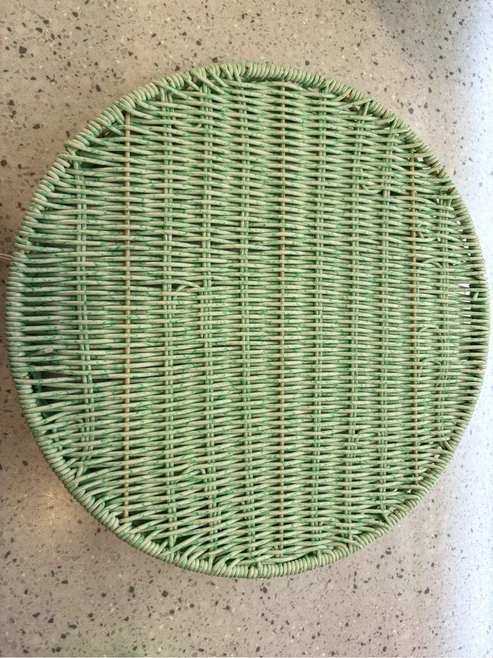 NWT Nautica Mint Resin Woven Round Serving Tray Set
